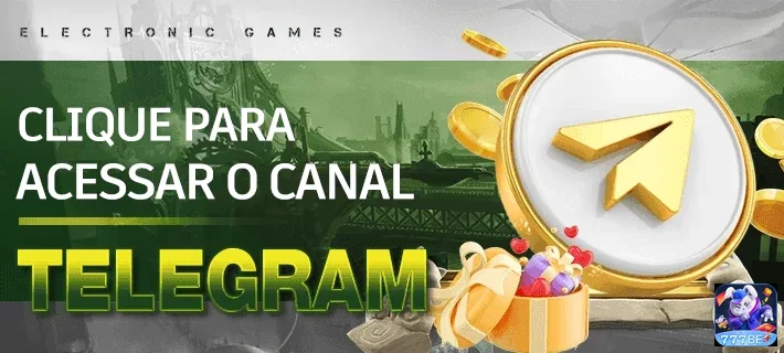 A imagem promove acesso ao canal do Telegram do 777bf.