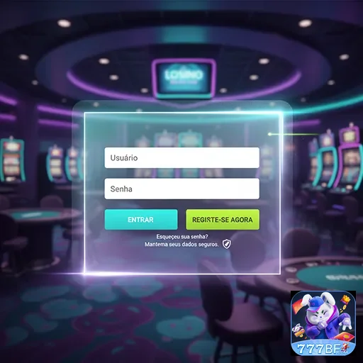 Tela de login do aplicativo 777bf com campos de acesso.