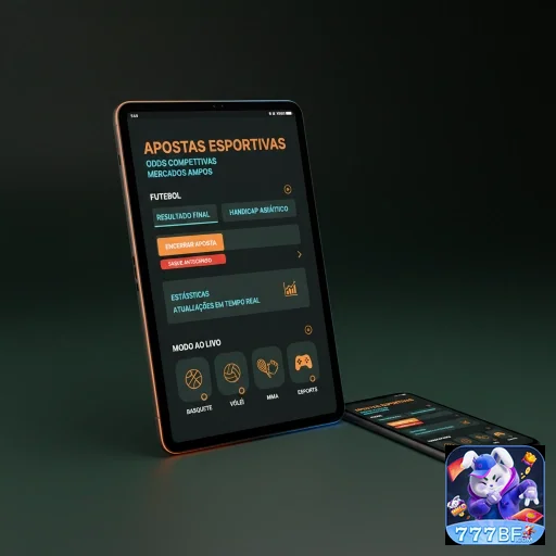 Tela do aplicativo 777bf mostrando apostas esportivas e odds.
