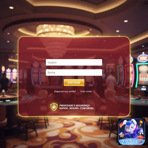 Tela de login segura da 777bf para acesso VIP.