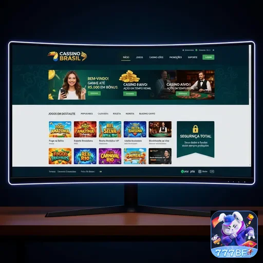 Interface do site 777bf com jogos de slots e promoções.