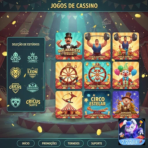 Tela de slot games da plataforma 777bf com várias opções.