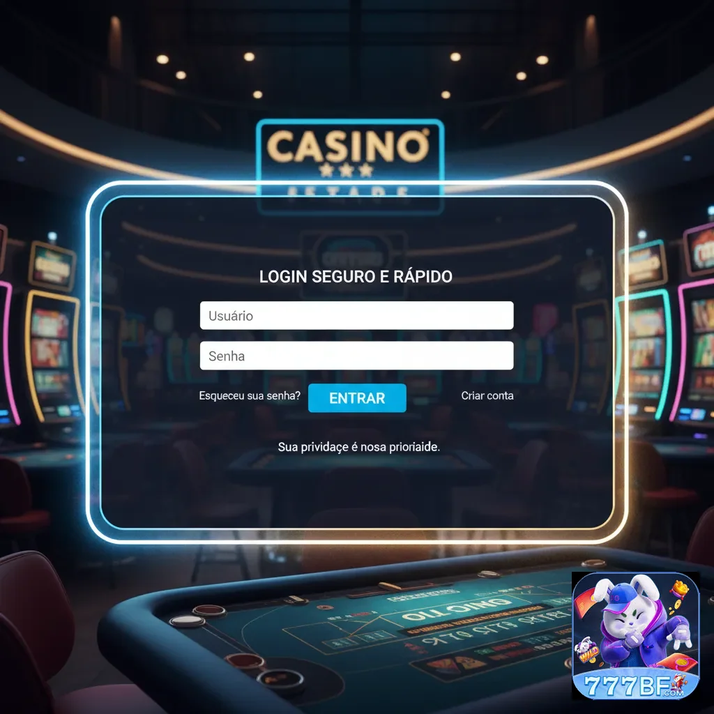 Tela de login do 777bf mostrando campos de usuário e senha.