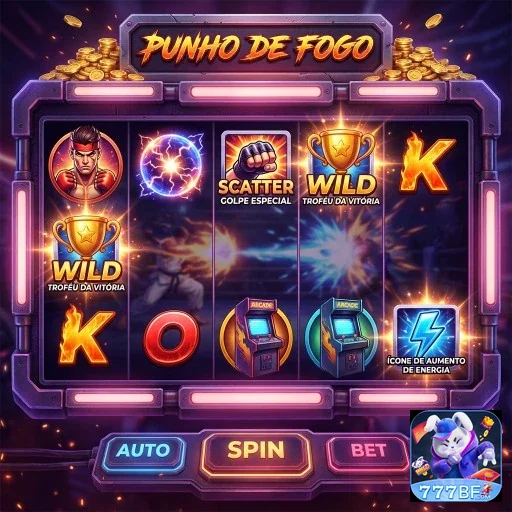 Slot 'Punho de Fogo' com elementos VIP no 777bf.