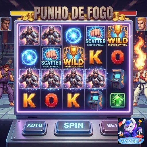 Interface do jogo 'Punho de Fogo' no 777BF com opções VIP.
