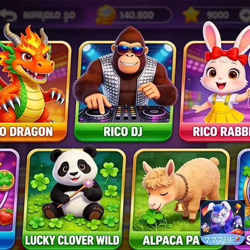 Tela do app 777bf mostrando diferentes jogos de slot.