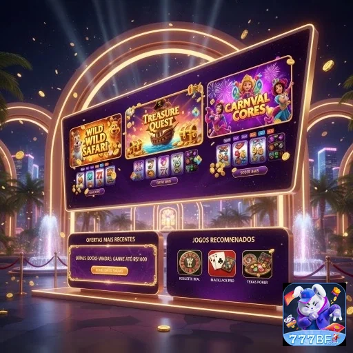 Tela colorida de jogos de slot da 777bf com promoções VIP.